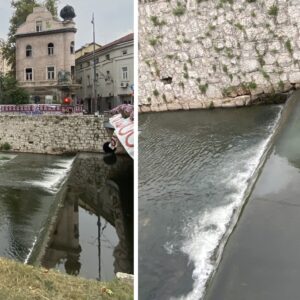 Opasna onečišćenja u Miljacki: Rijeka na jednom dijelu postala siva