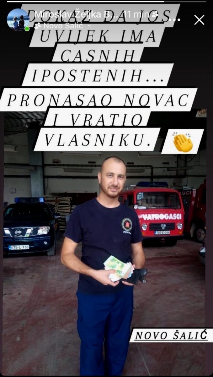 Pošteni vatrogasac Novo Šalić pronašao novčanik pun novca i vratio ga vlasniku