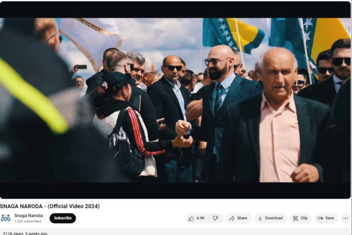 Sud BiH odbio žalbu političkog subjekta Snaga naroda: “Još nije izbrisan spot sa Youtube-a”