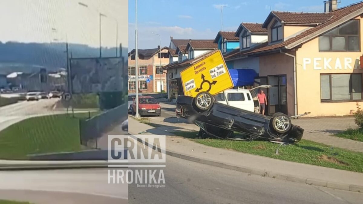 (VIDEO) Pojavio se snimak nesreće u kojoj je vozač AUDI-ja isčupao saobraćajni znak