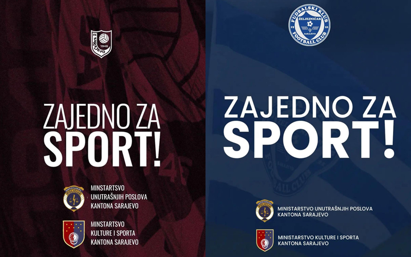 MUP KS i Ministarstvo kulture i sporta podržali FK Sarajevo i FK Željezničar: Zajedno za sport