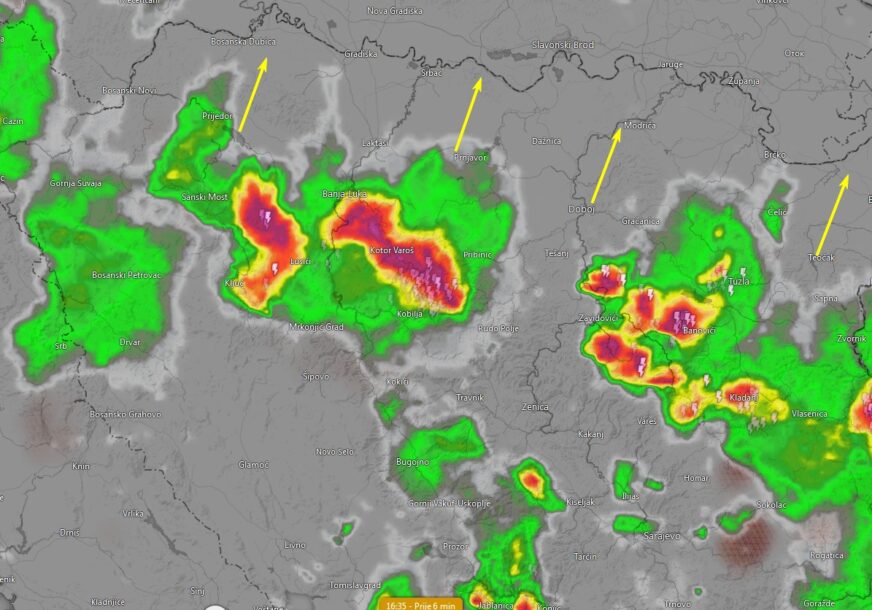 Crno nebo nad Banjalukom: Najava olujnog nevremena s kišom, grmljavinom i gradom