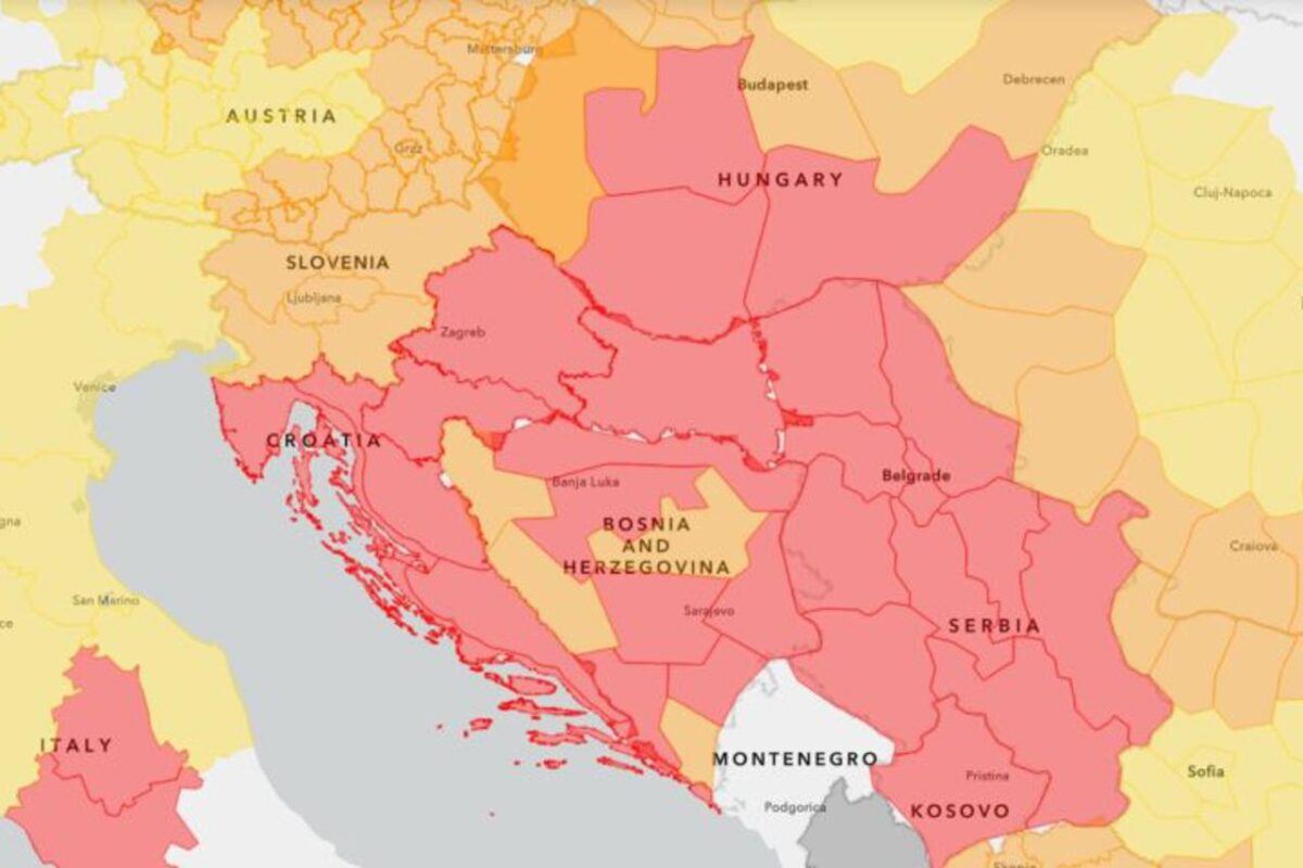 Ekstremne vrućine u BiH: Crveni meteoalarm za regije Banja Luka, Foča, Mostar, Prijedor, Sarajevo i Višegrad