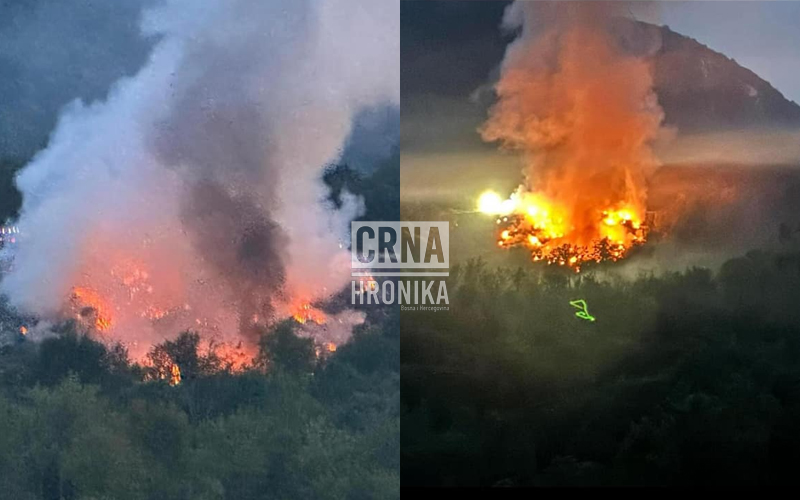 Kladnju hitno potrebna pomoć u gašenju požara, helikopteri OSBiH nisu u mogućnosti gasiti vatru