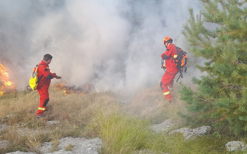 Vatrogasci se bore sa požarom u Posušju, vatra se širi kroz borovu šumu