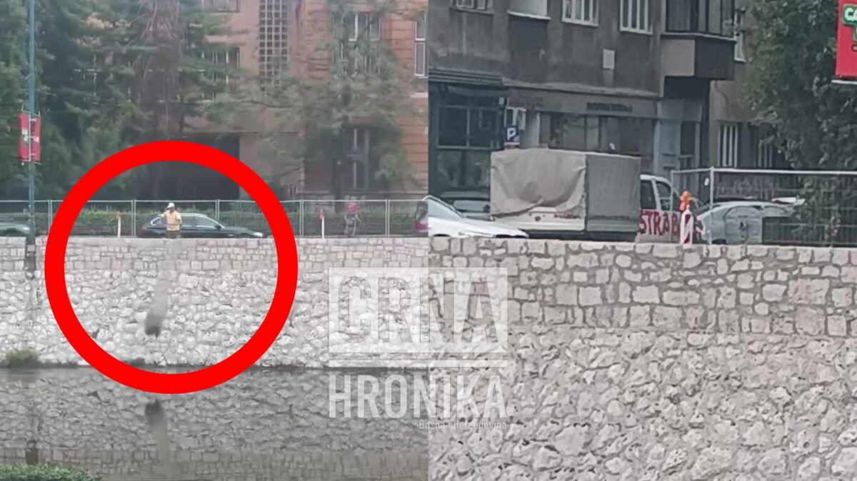 (VIDEO) Pogledajte kako radnik Strabaga baca smeće i pijesak u rijeku Miljacku