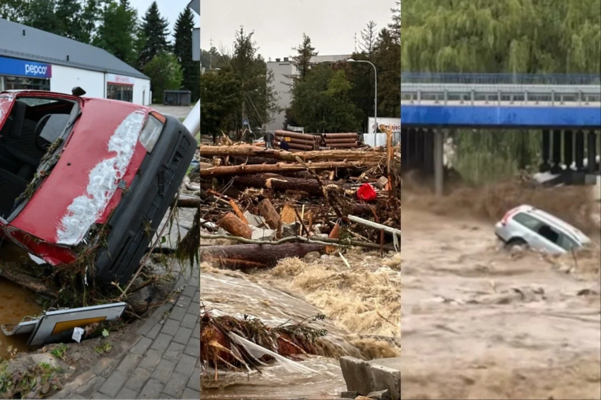 (VIDEO) Rijeka nosila auta u Poljskoj