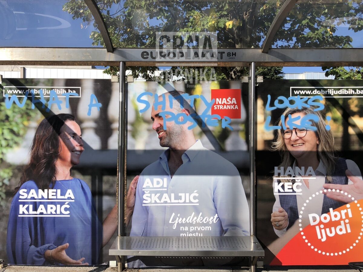 Uništeni plakati Naše Stranke u Sarajevu