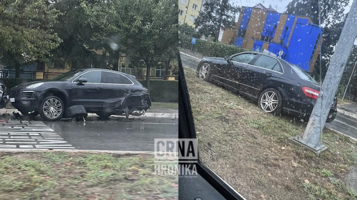 Mercedesom se zabio u 5 parkiranih automobila: Porsche-u otpao točak