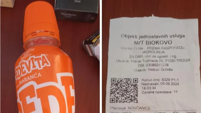 Turista platio 6,90 eura Cedevitu na trajektu u Splitu