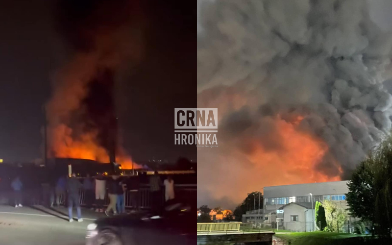 Požar u Banjaluci još uvijek nije ugašen, ali je pod kontrolom: Hala je velika i ima mnogo ulja