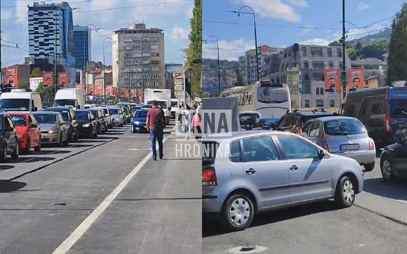 Blokiran saobraćaj u centru Sarajeva: “Automobili se ne kreću”