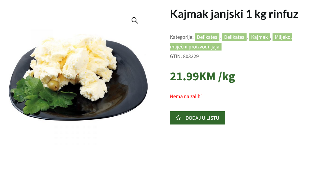 Više cijene na pijacama: “Kilogram kajmaka preko 20 KM”