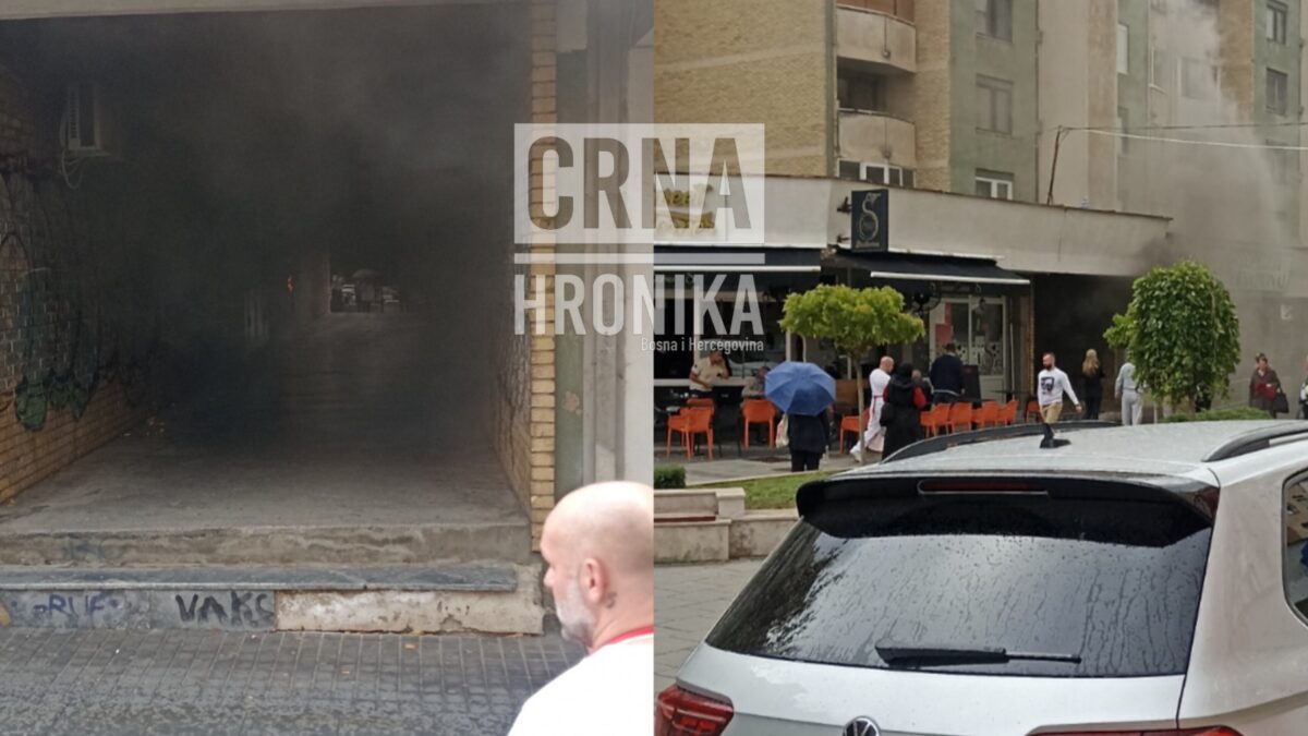 Požar na Dobrinji u Sarajevu: Oblak dima u haustoru zgrade